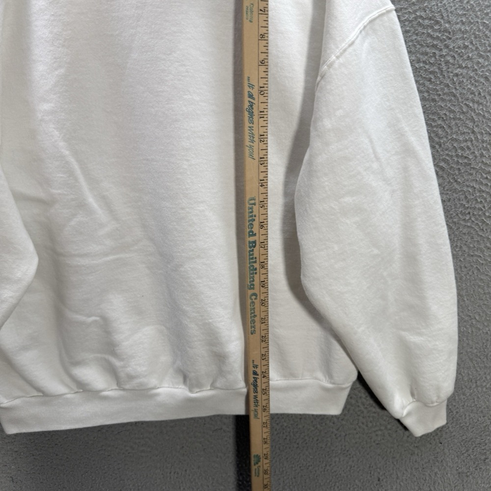Vintage Jerzees Sweatshirt Womens XL White Crewneck Cats Winter Christmas Y2K - Picture 4 of 12